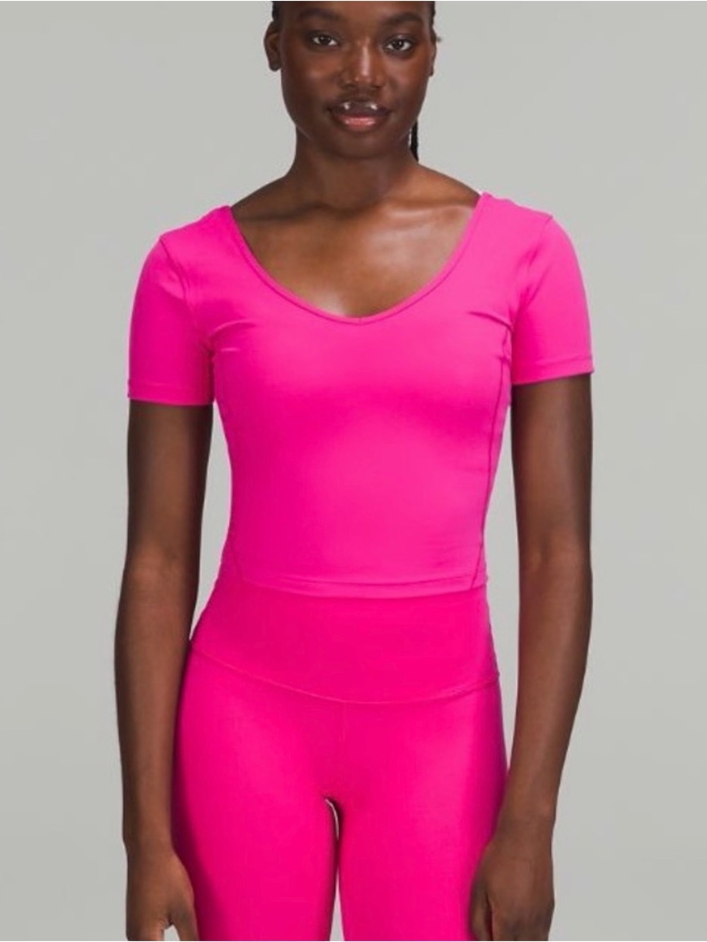 lululemon athletica Vibrant Pink Racerback Crop Top